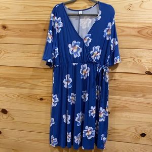 1X Faux Wrap Dress